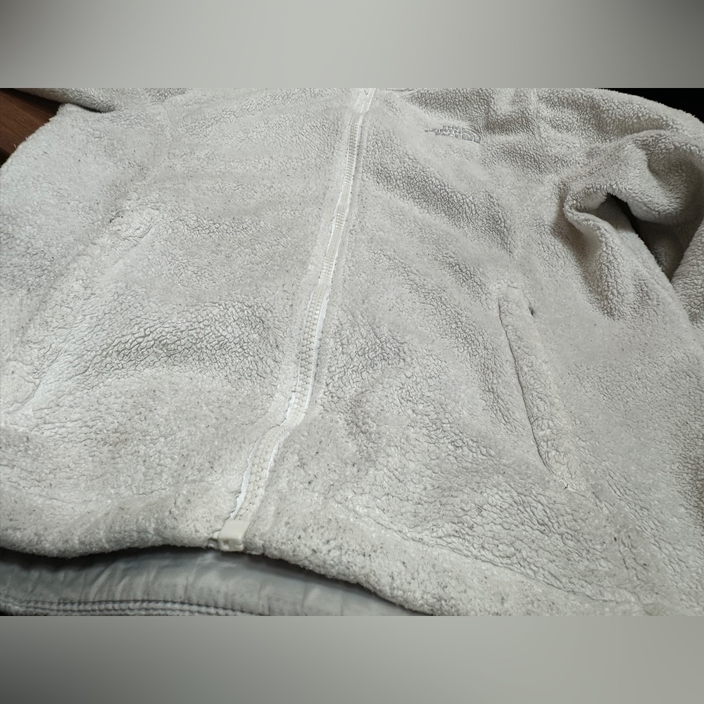 The North Face fleece jacket full zip Women’s Small white zipper hand pockets - Picture 5 of 7